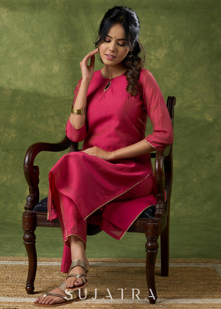 Pink Chanderi Pant