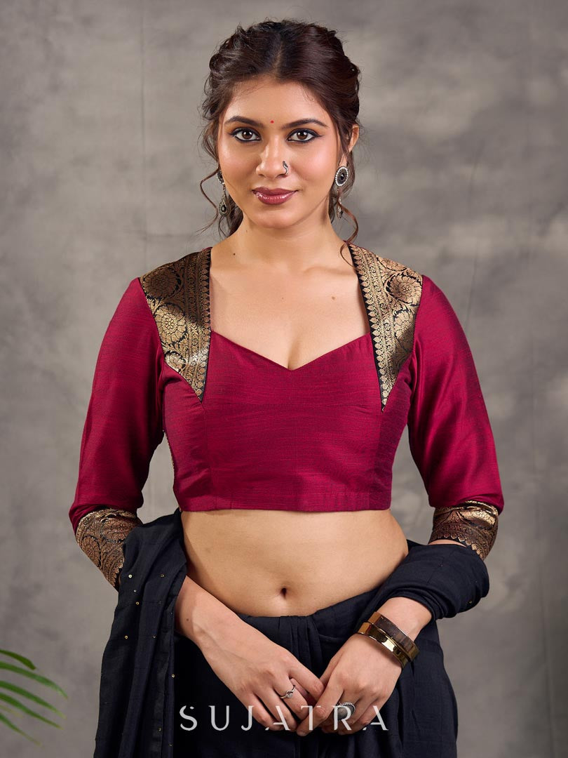 Iconic Black Cotton Saree with Sequins Embellishment