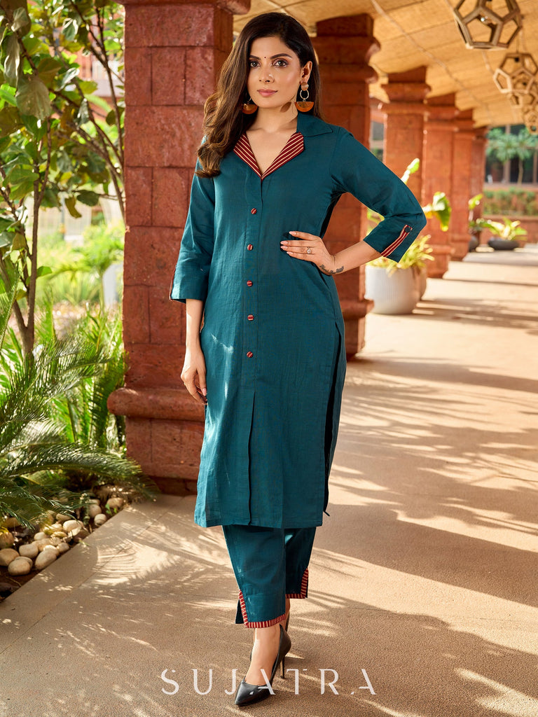 Teal Cotton Pant