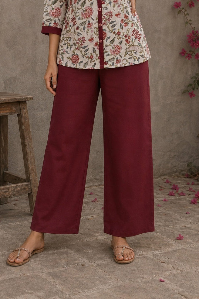 Maroon Soft Cotton pant