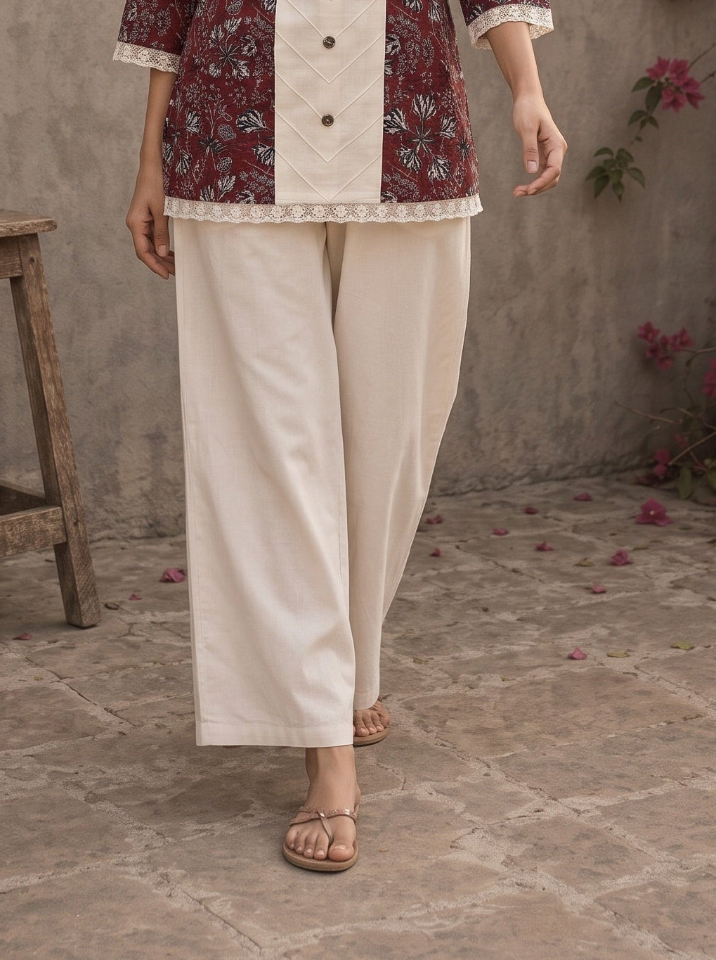 Off-White Cotton Pant