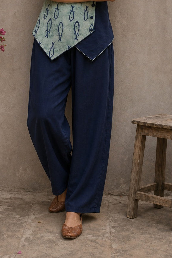 Navy Blue Cotton Pant