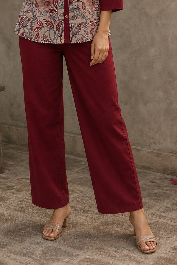 Maroon Cotton Pant