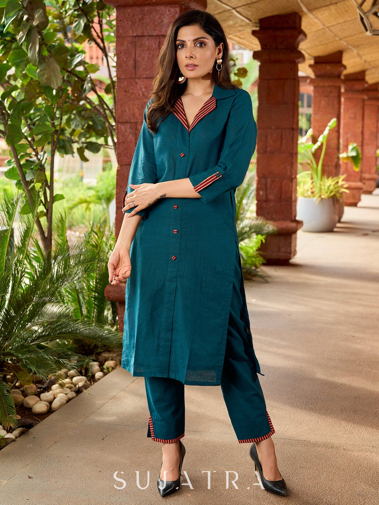 Teal Cotton Pant