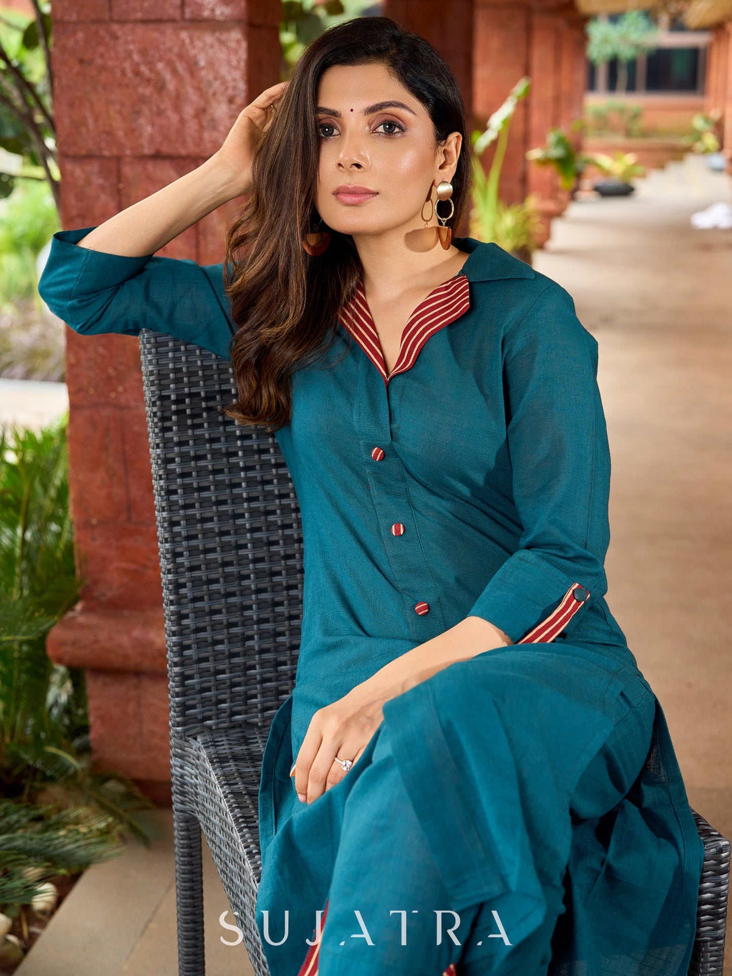 Teal Cotton Pant
