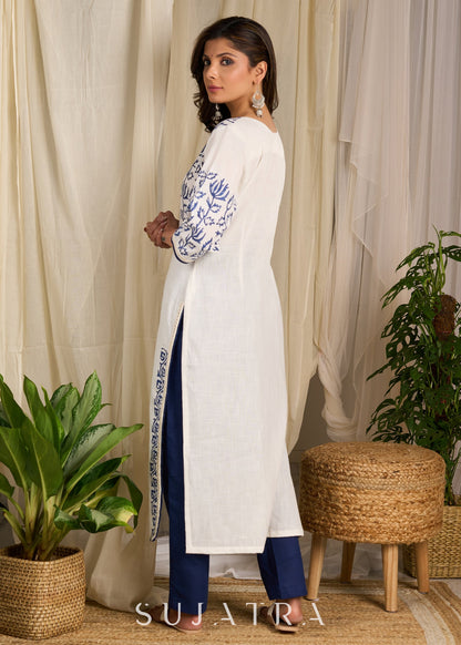 Blue Cotton Pant