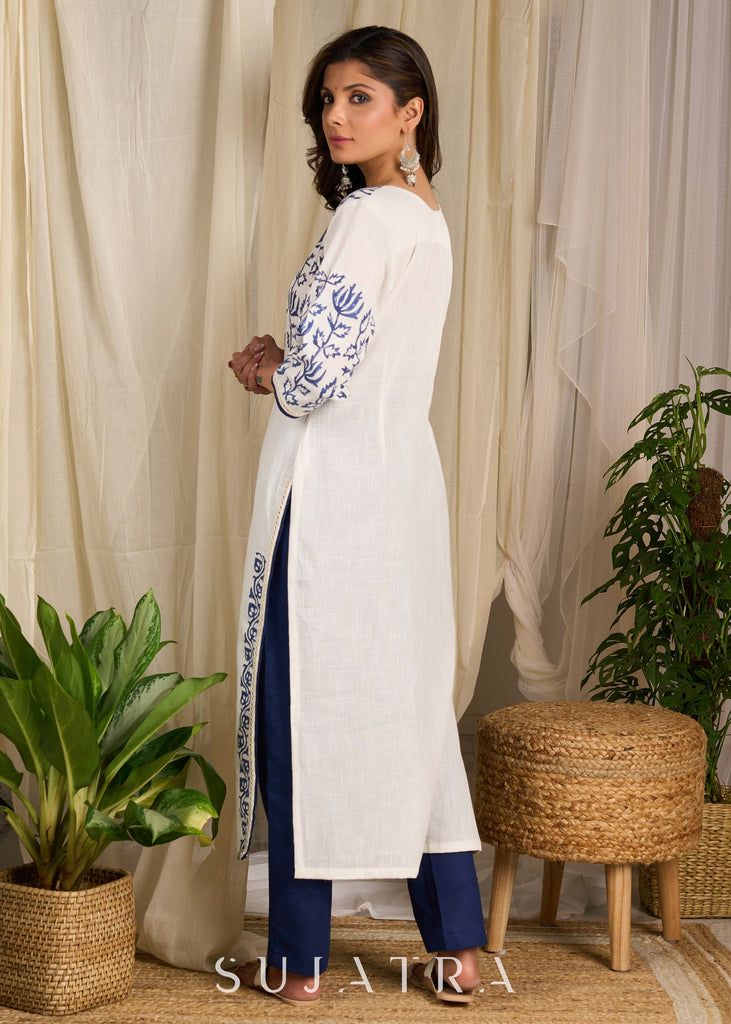 Blue Cotton Pant