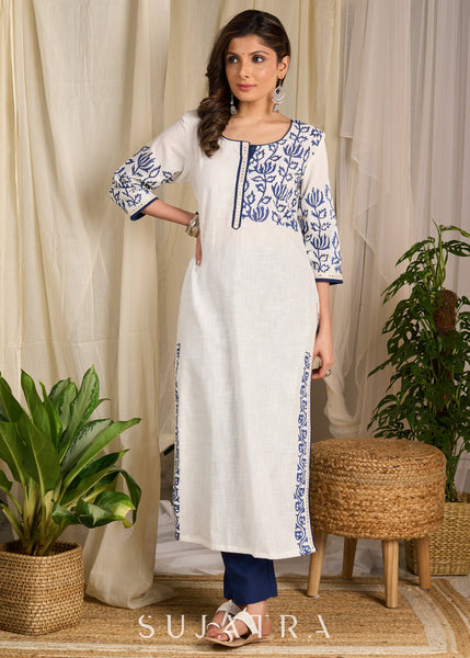 Blue Cotton Pant