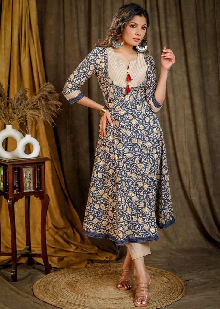 Cream Cotton Silk Pant