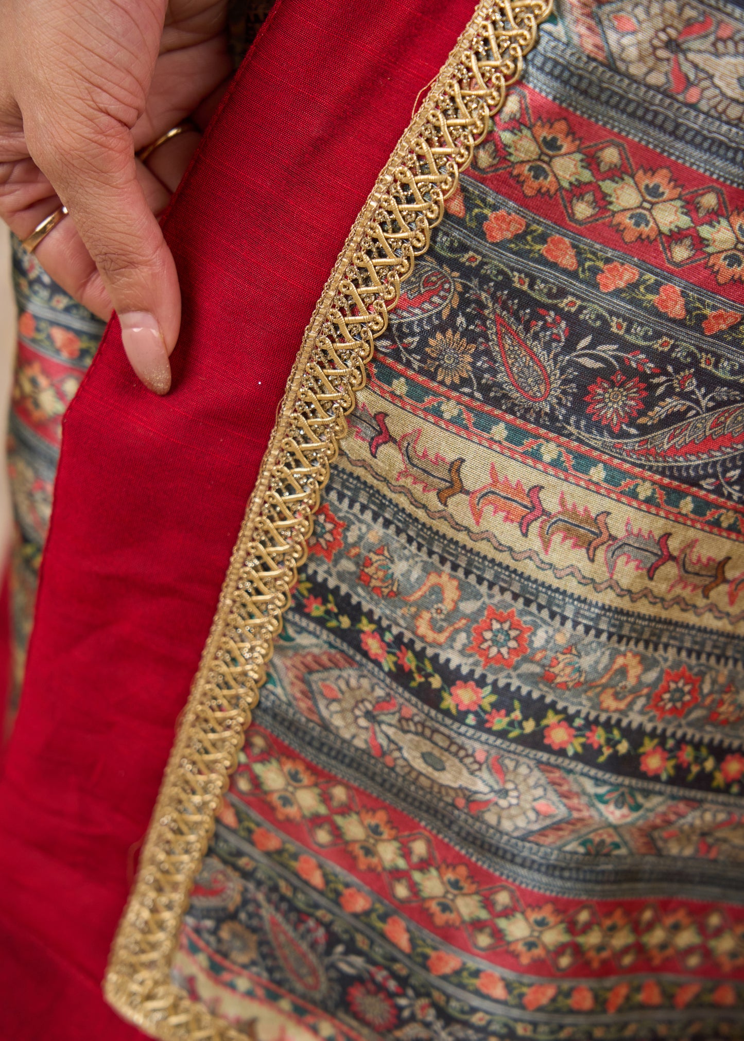 Subtle golden tissue A line kurta with tissue pant Dupatta optional