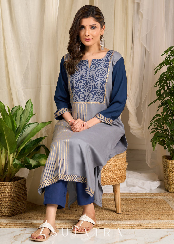 Blue Cotton Pant