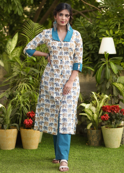 Firozi Cotton Pant