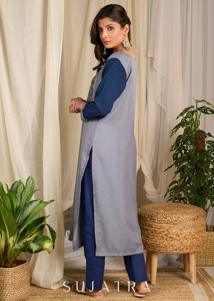 Blue Cotton Pant