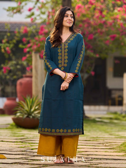 Classic Mustard Cotton Palazzo Pant