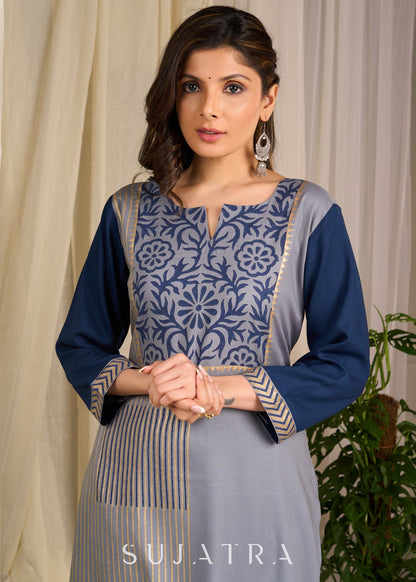 Blue Cotton Pant