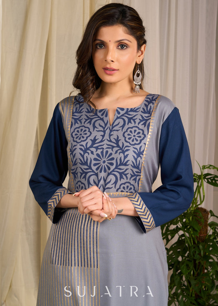 Blue Cotton Pant
