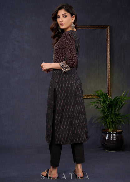 Black Cotton Silk Pant