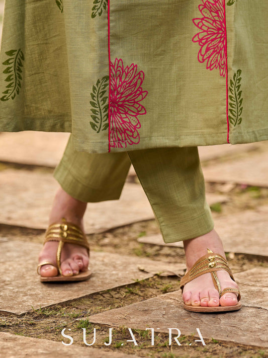 Soft Light Green Cotton Pencil Pant
