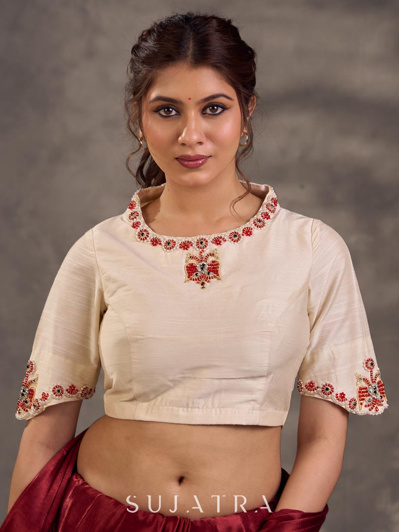 Maroon Lustrous Modal Silk Saree with Rich Zari Pallu