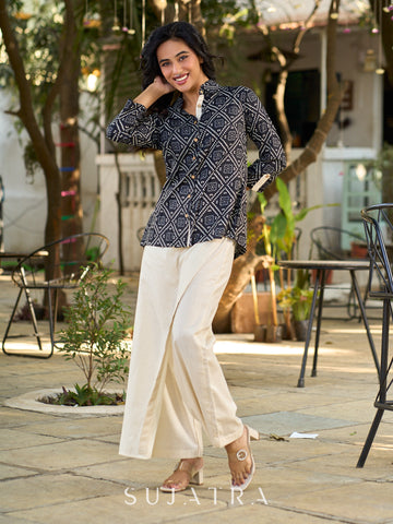 Classic Black Bandhani Printed Shirt