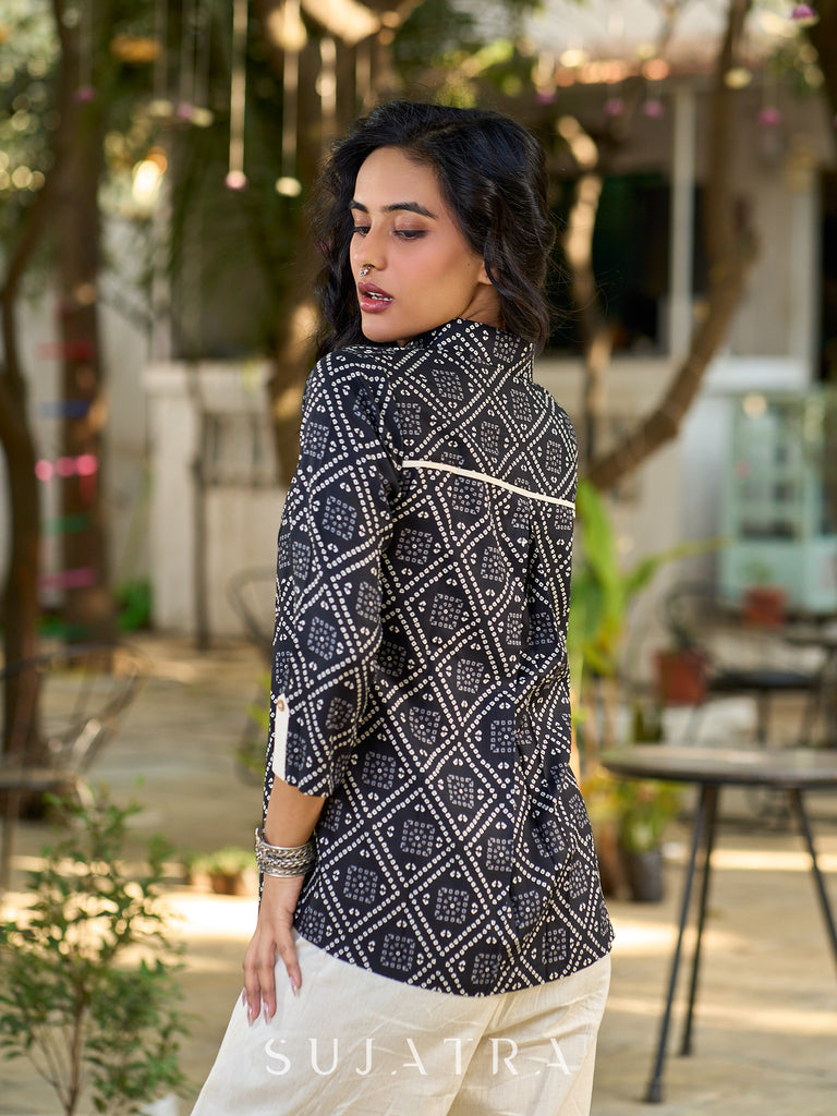 Classic Black Bandhani Printed Shirt
