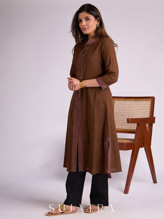 Ajrakh Aura Brown Cotton Kurta