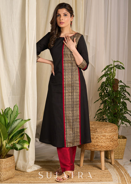Maroon Cotton Silk Pant