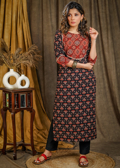 Black Cotton Silk Pant