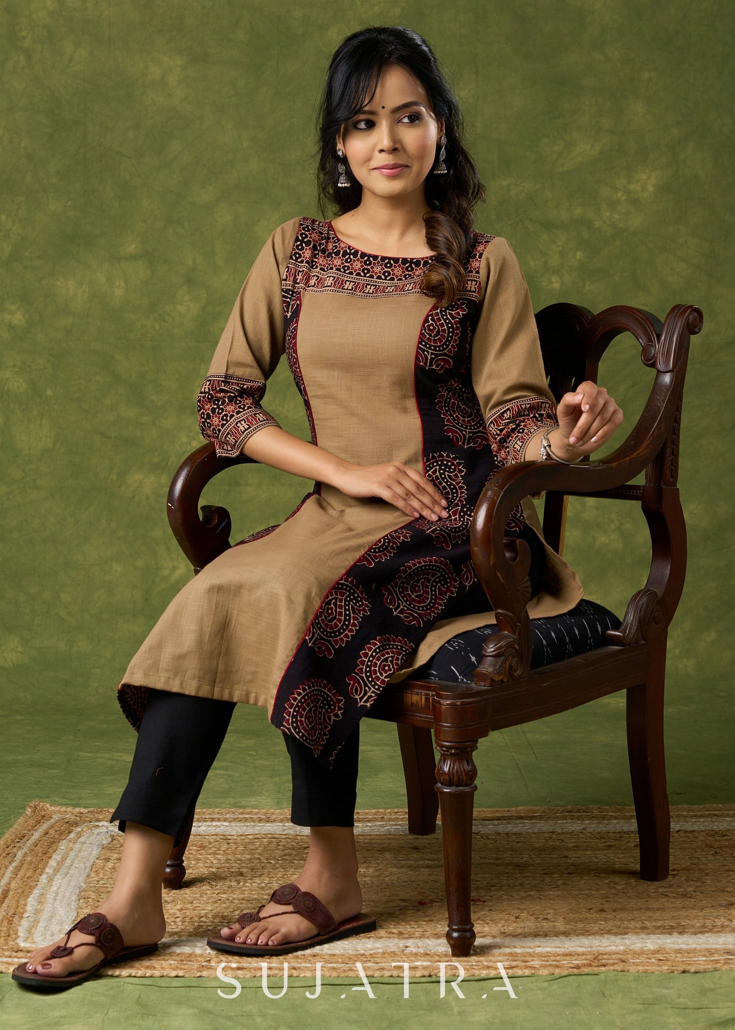 Black Cotton Silk Pant