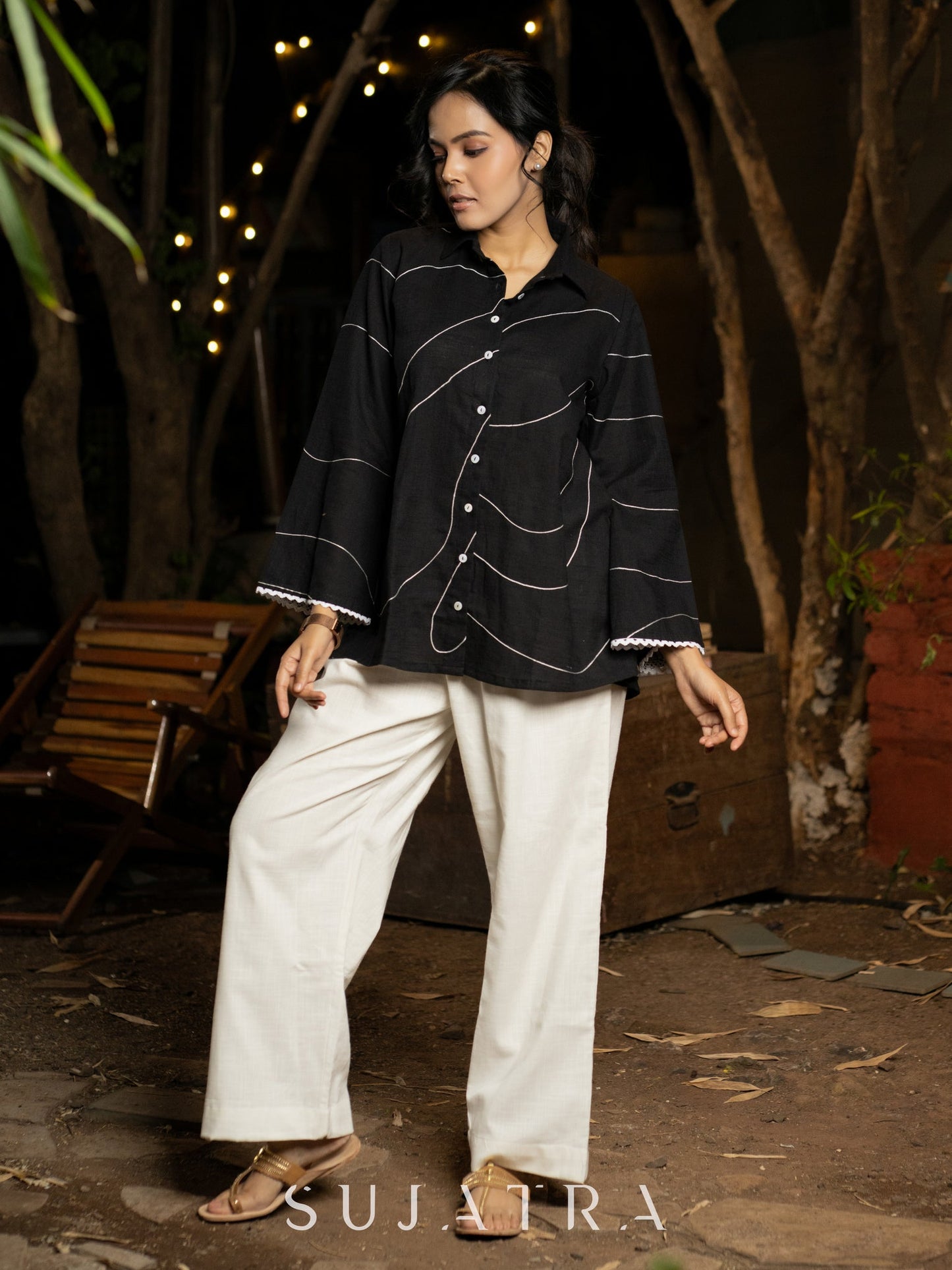 Off White Cotton Pant