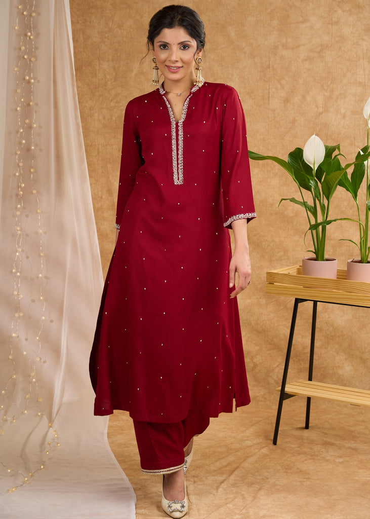 Maroon Rayon Pant