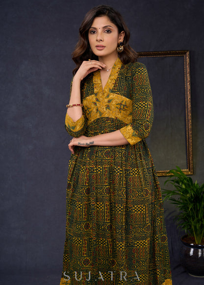 Green Cotton Silk Pant