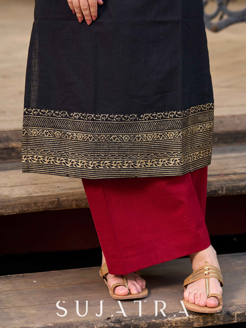 Classy Maroon Cotton Palazzo Pant