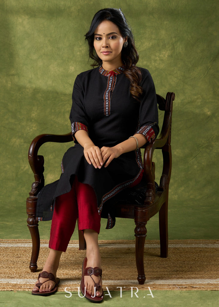 Maroon Cotton Silk Pant