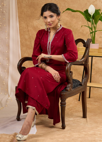 Maroon Rayon Pant