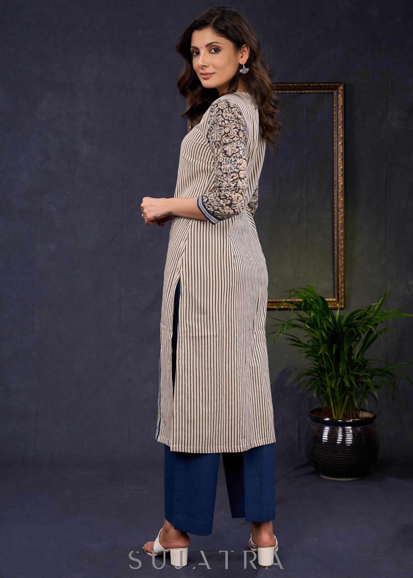 Blue Cotton Pant