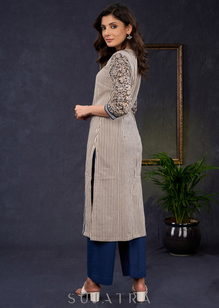 Blue Cotton Pant