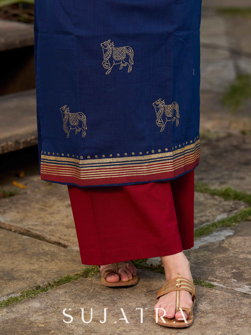 Sophisticated Maroon Cotton Palazzo Pant