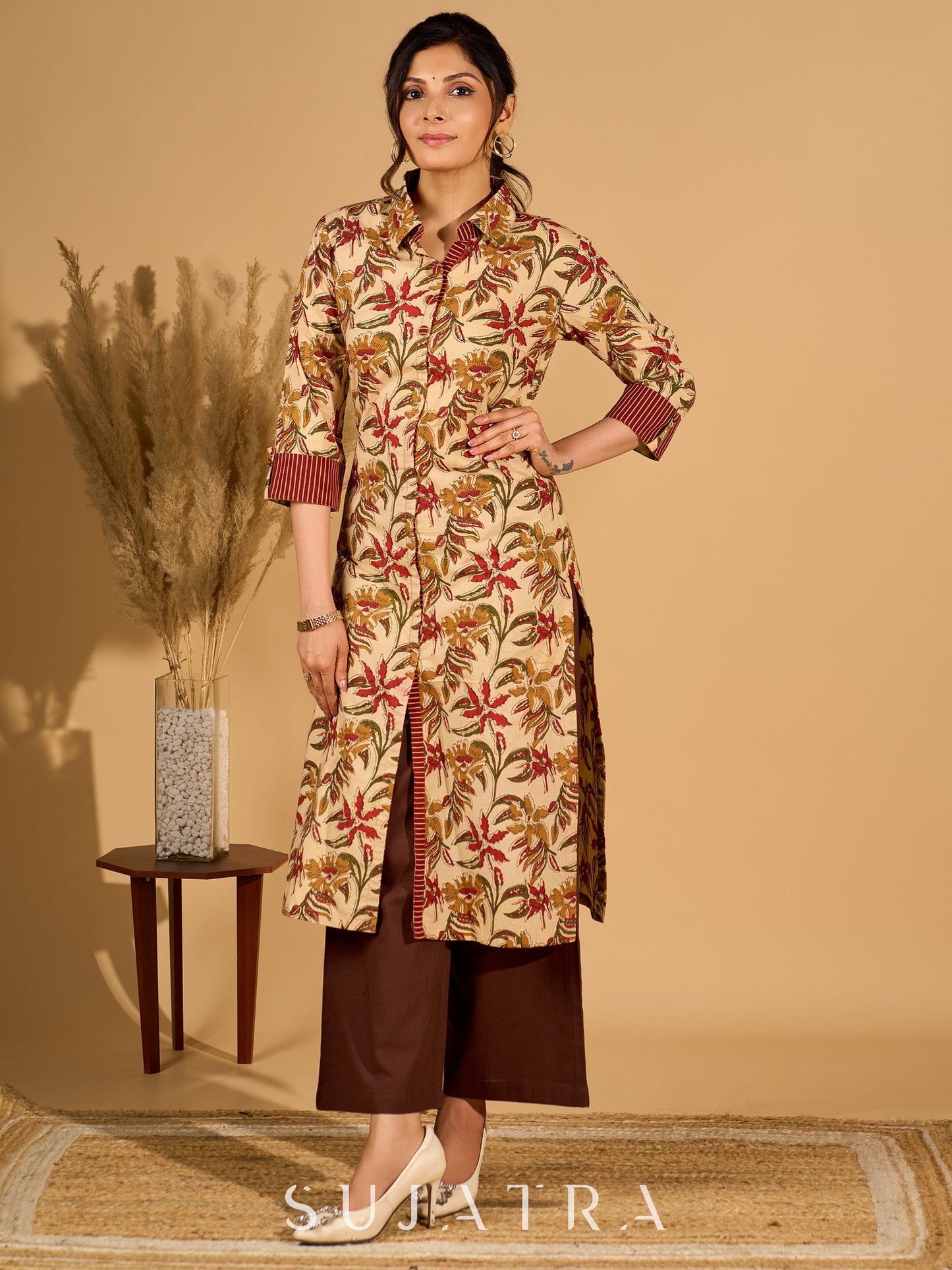 Brown Cotton Pant