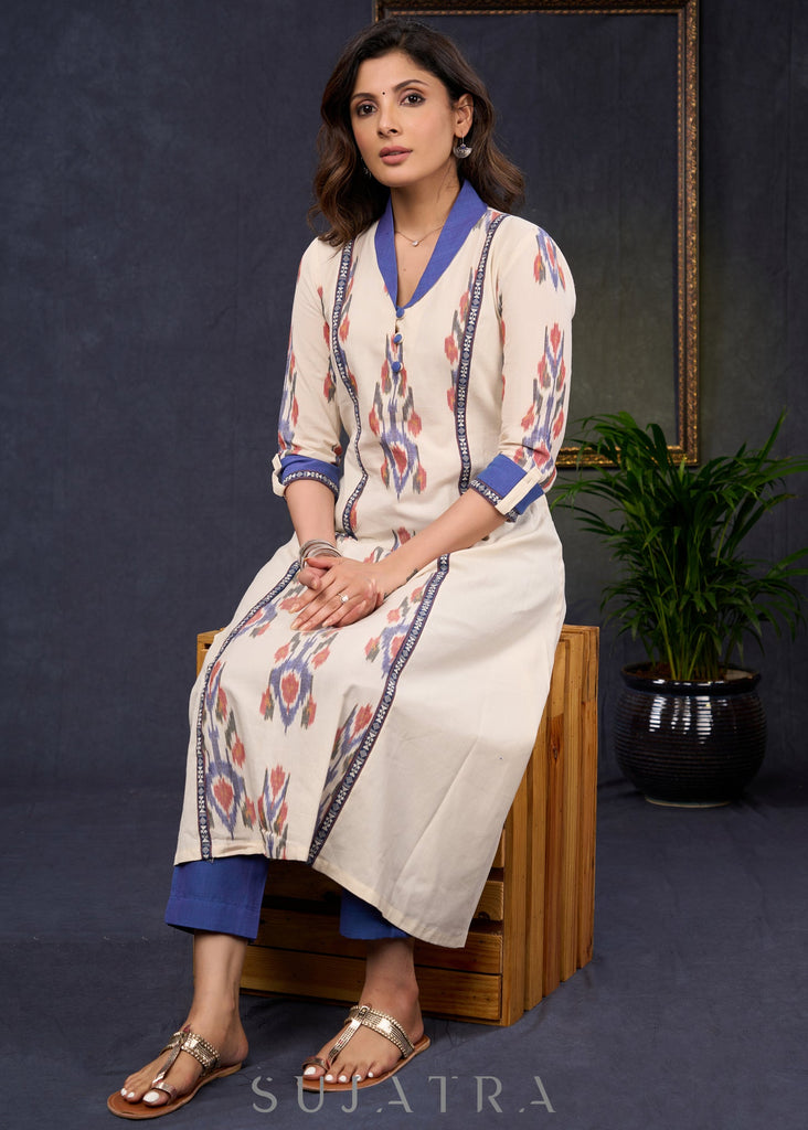 Blue Cotton Pant