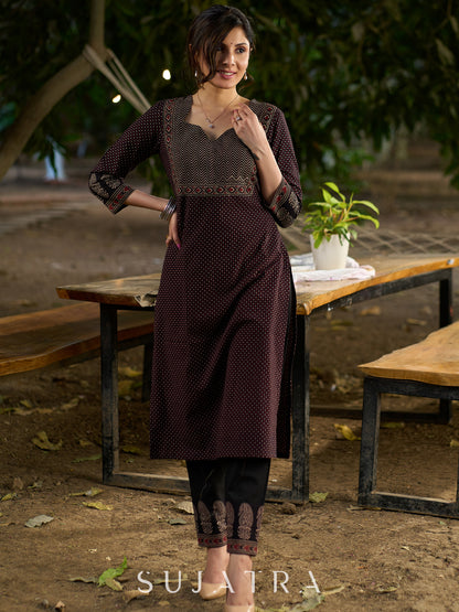 Bold Black Ajrakh Statement Kurti