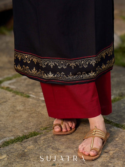 Elegant Maroon Cotton Palazzo Pant