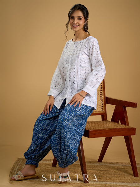 Blue Cotton Pant