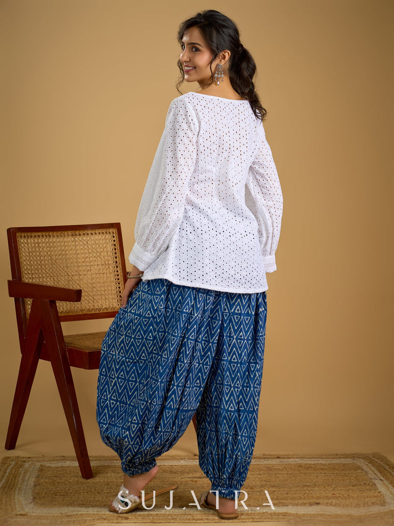 Blue Cotton Pant
