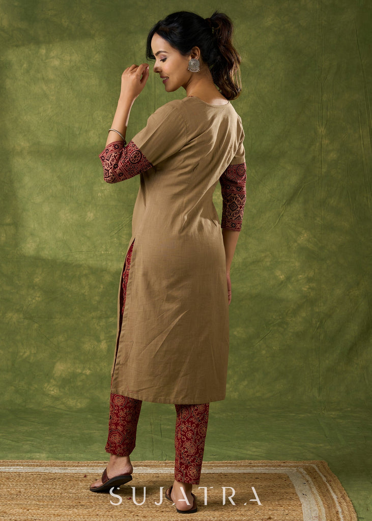 Maroon Cotton Pant