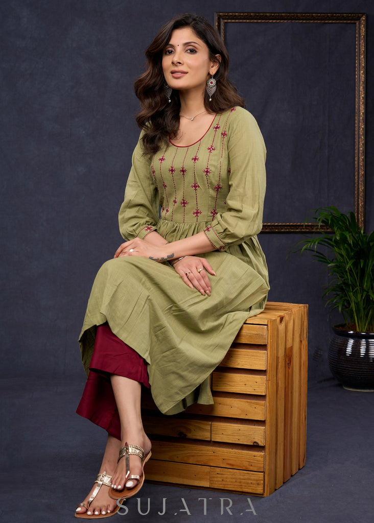 Maroon Cotton Pant
