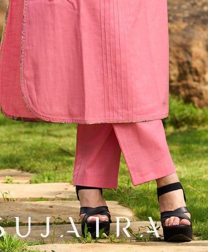 Solid Pink Straight Pant