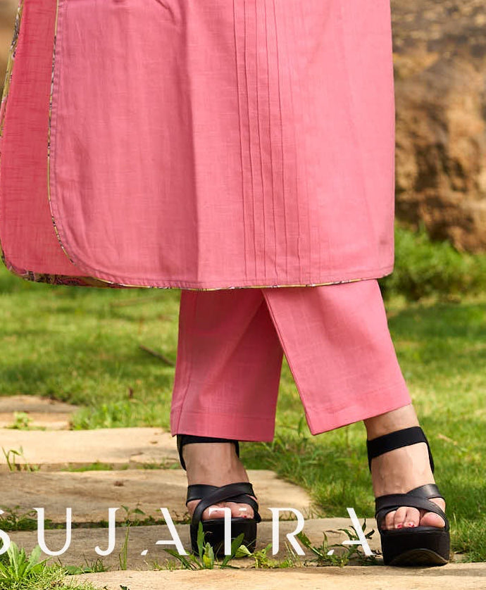 Solid Pink Straight Pant