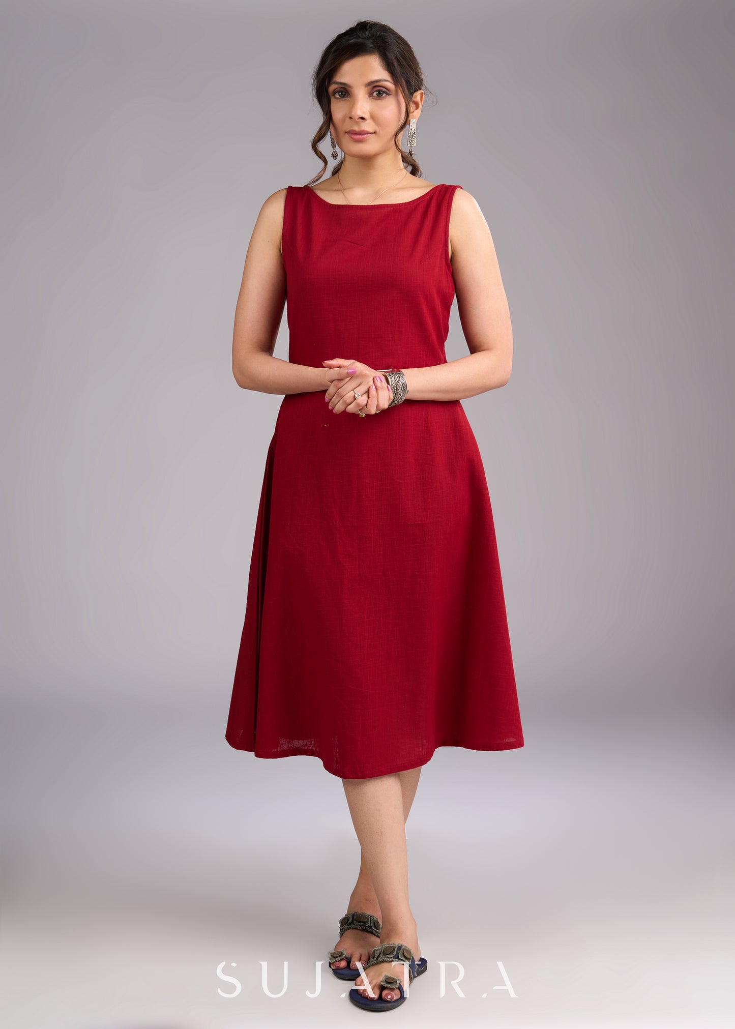 Azure Elegance Long Cotton Blazer Jacket - Dress optional