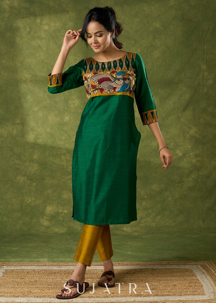 Mustard Cotton Silk Pant